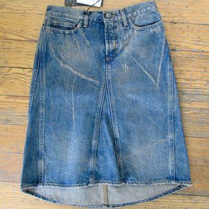 NWT- Just Cavalli Distressed Denim Skirt size 38 (2)